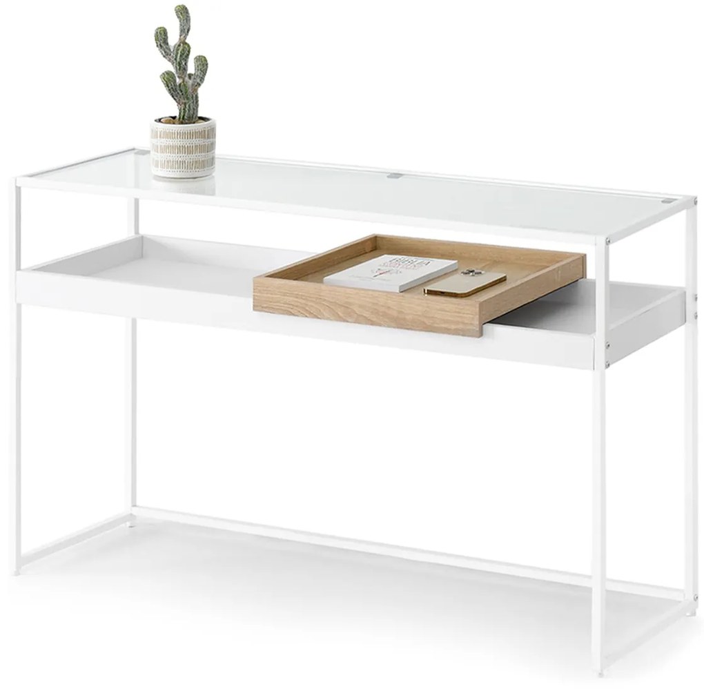Măsuță consolă Eliash (sonoma + alb). Promo -23%. 1110801