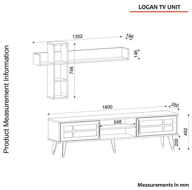 Comoda TV Logan - Walnut