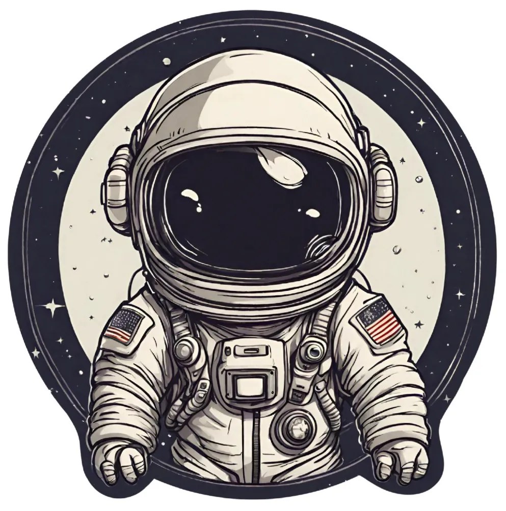 PIPPER. Autocolant circular de perete „Astronaut” mărimea: 60cm