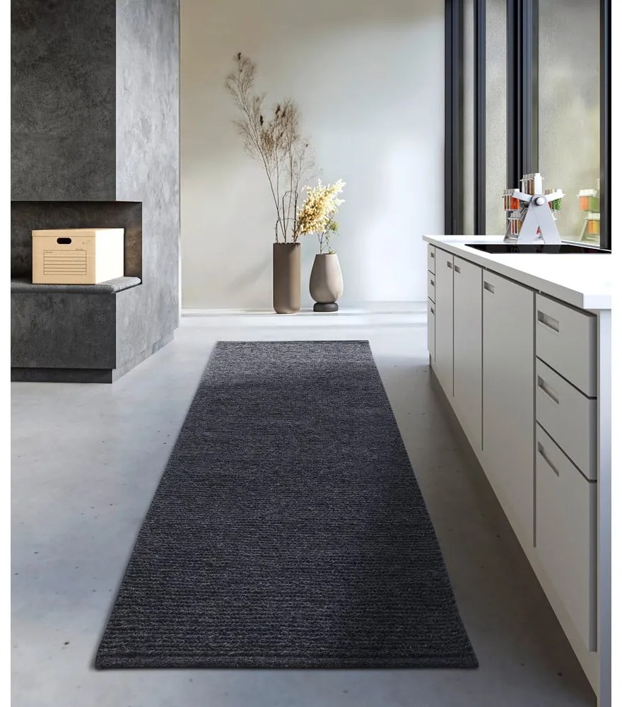 Covor tip traversă gri închis țesut manual din lână 80x200 cm Francois – Villeroy&Boch