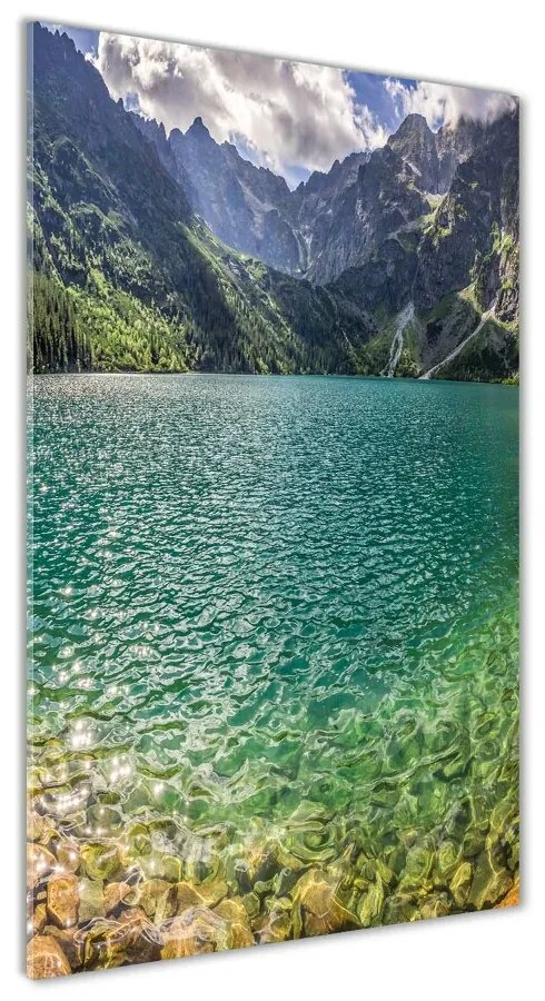 Tablou sticlă Lacul în munți