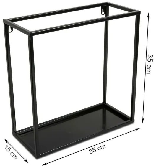 Poliță de perete neagră 35x35 cm