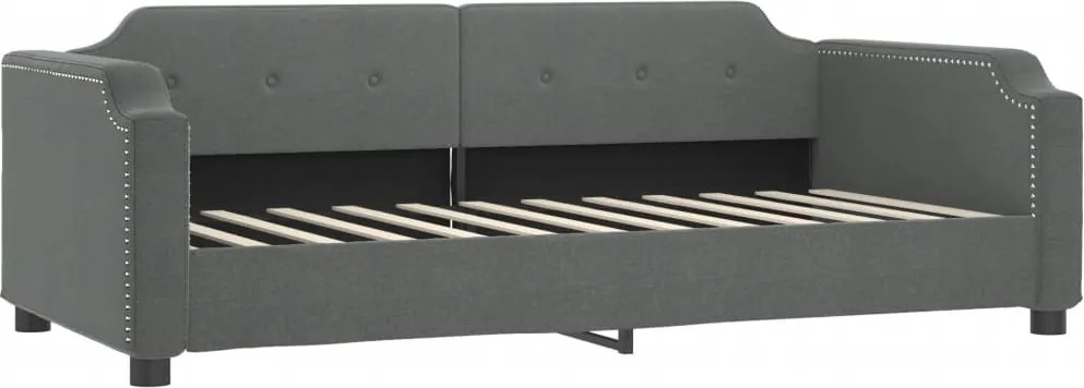 vidaXL Cadru de pat, gri închis, 90x190 cm, material textil