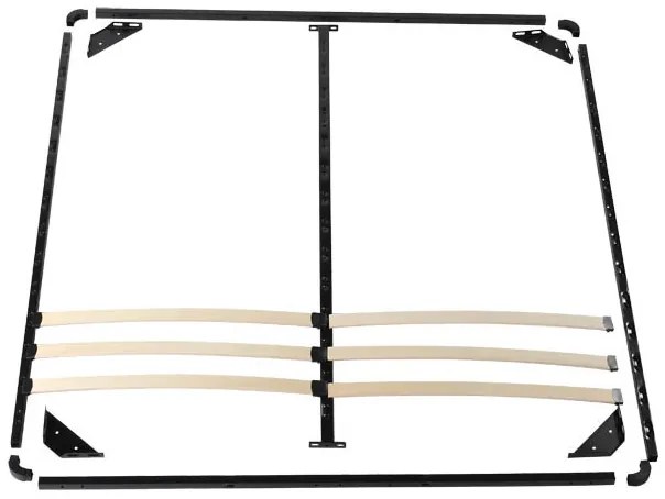 Kit somiera demontabila, 2 randuri, 1400 | 1600 x 2000 mm, lamele lemn stratificat, negru (Dimensiuni: 1600x2000 mm)