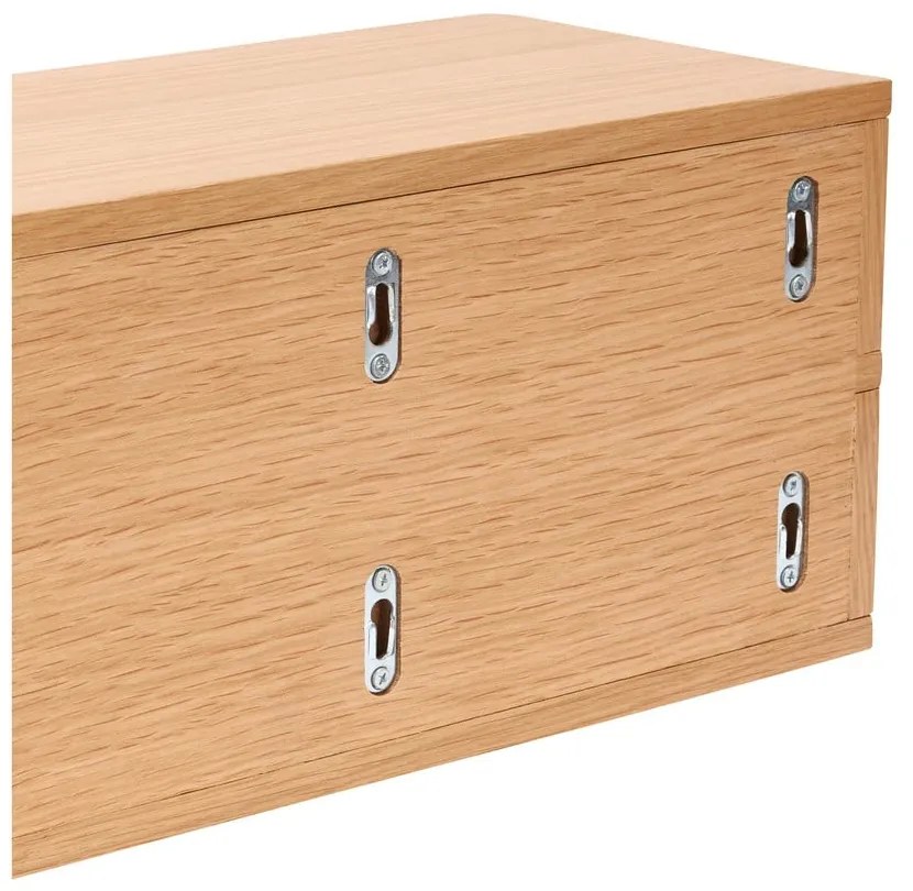 Noptieră în culoare naturală suspendată/cu rafturi cu aspect de lemn de stejar Öppen – Hübsch