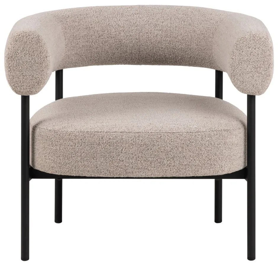 Fotoliu bej cu tapițerie din țesătură bouclé Oakfield – Actona