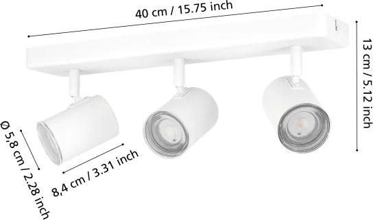 Eglo 901963 - Spot pentru baie CONSUMA 3xGU10/5W/230V IP44 alb