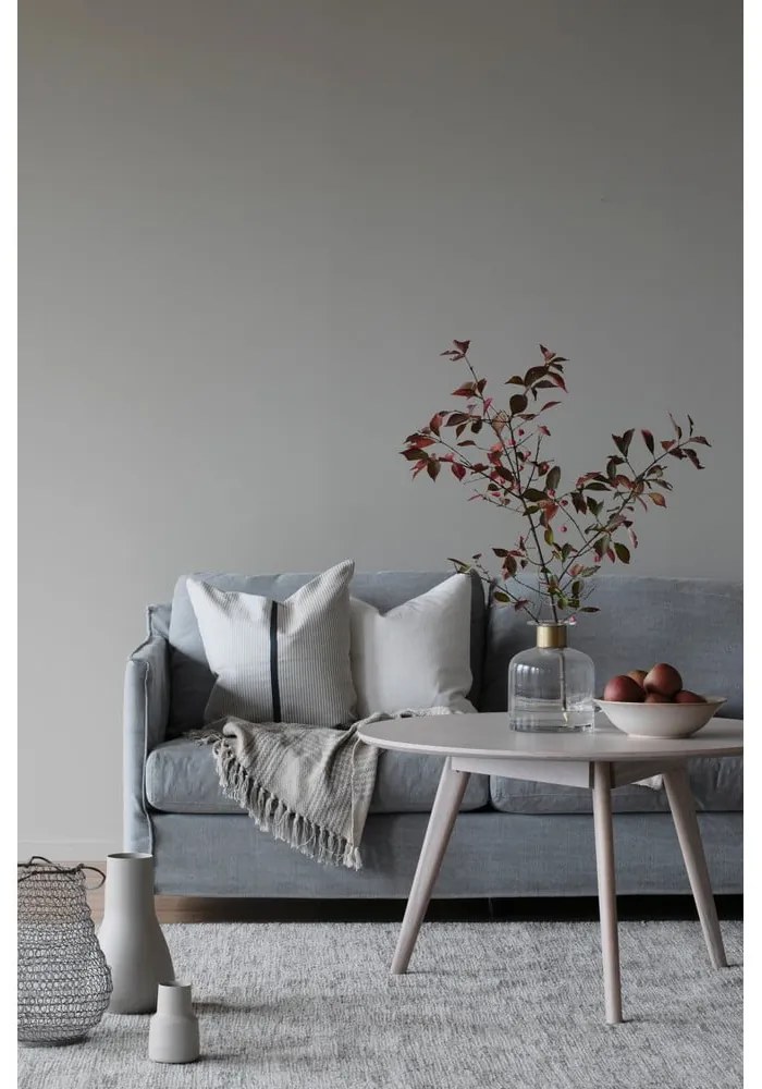 Măsuță de cafea în culoare naturală rotundă cu aspect de lemn de stejar 90x90 cm Yumi - Rowico