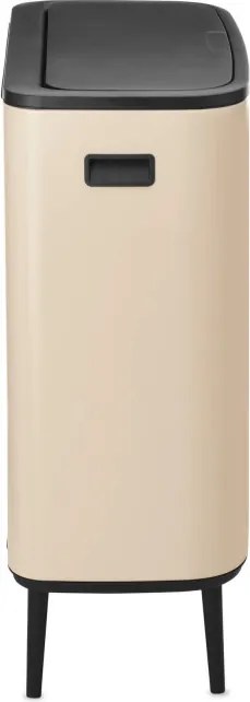 Cos de gunoi Brabantia Bo Touch Hi 1010457, 60 l, Manere laterale, Picioare reglabile, Bej