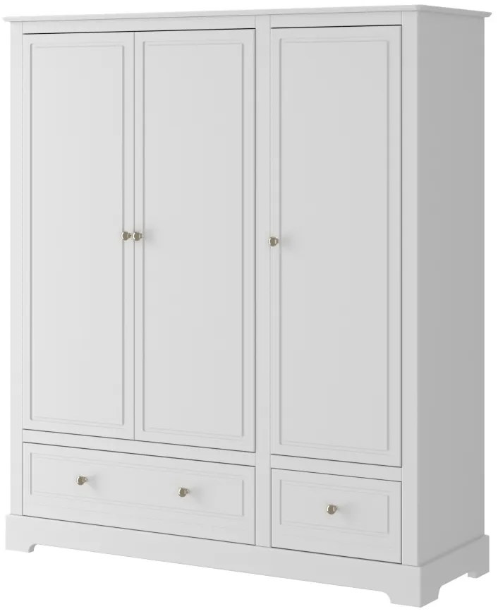 Dulap Marylou alb cu 3 sertare H174,5 cm