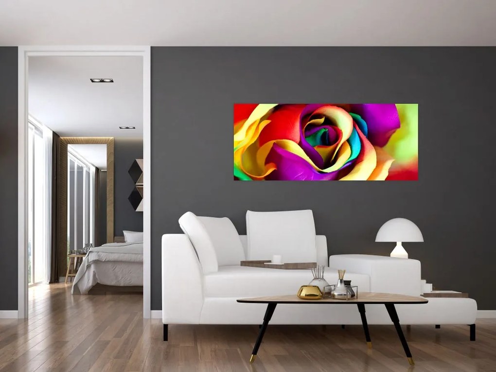 Tablou - Trandafir colorat (120x50 cm)