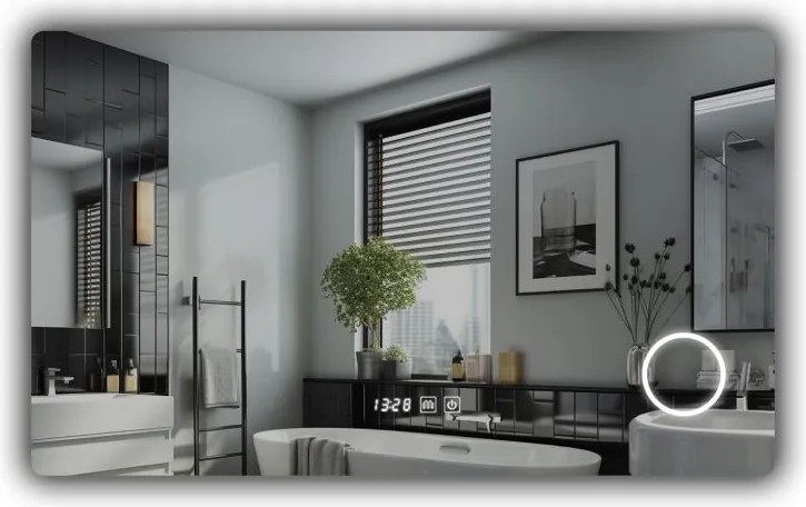 IREDA Oglindă de baie cu iluminare LED, 90 x 70 cm