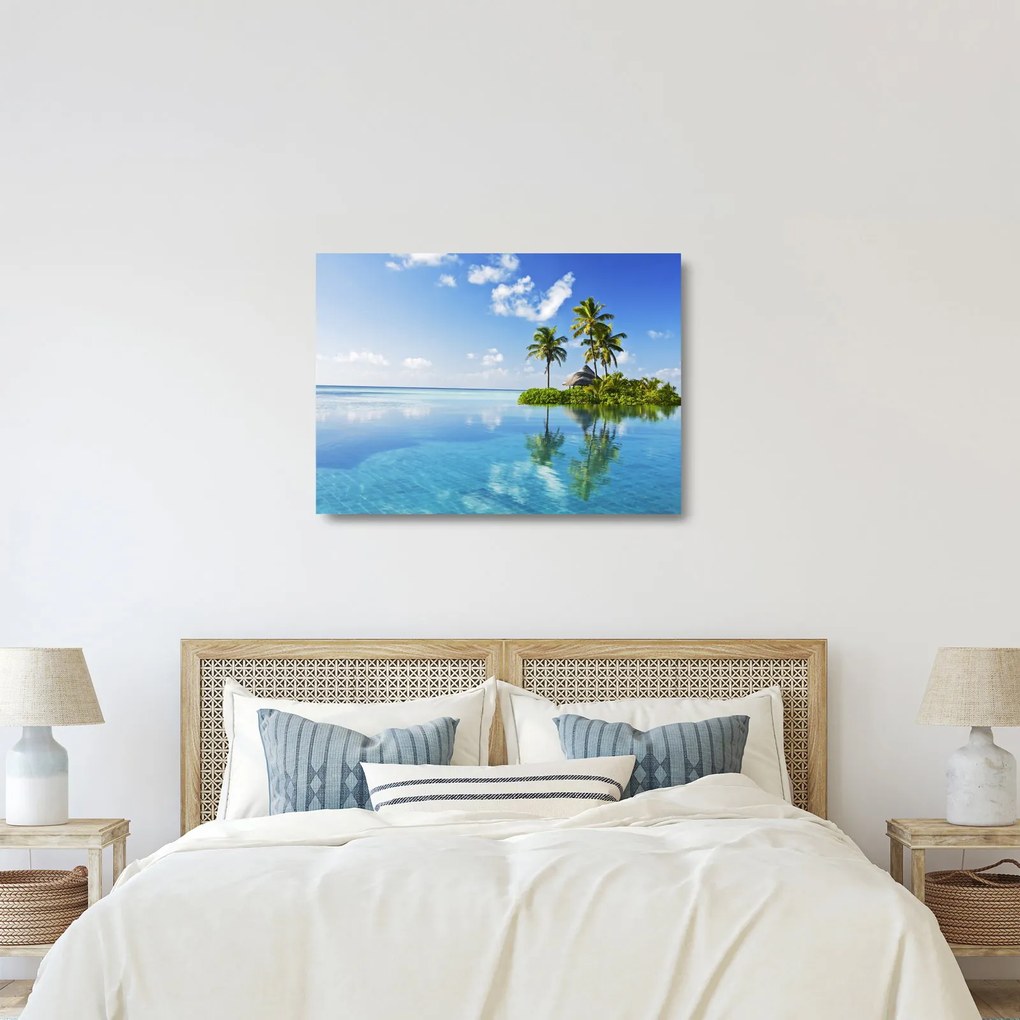 Tablou pe sticlă - Insula tropicală (70x50 cm)