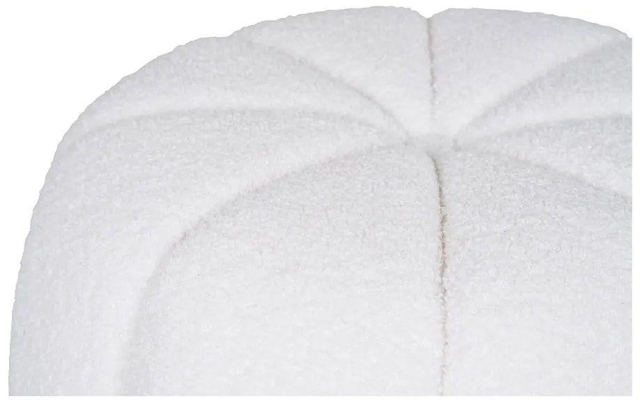 Taburet alb cu tapițerie din țesătură bouclé Paisley – House Nordic