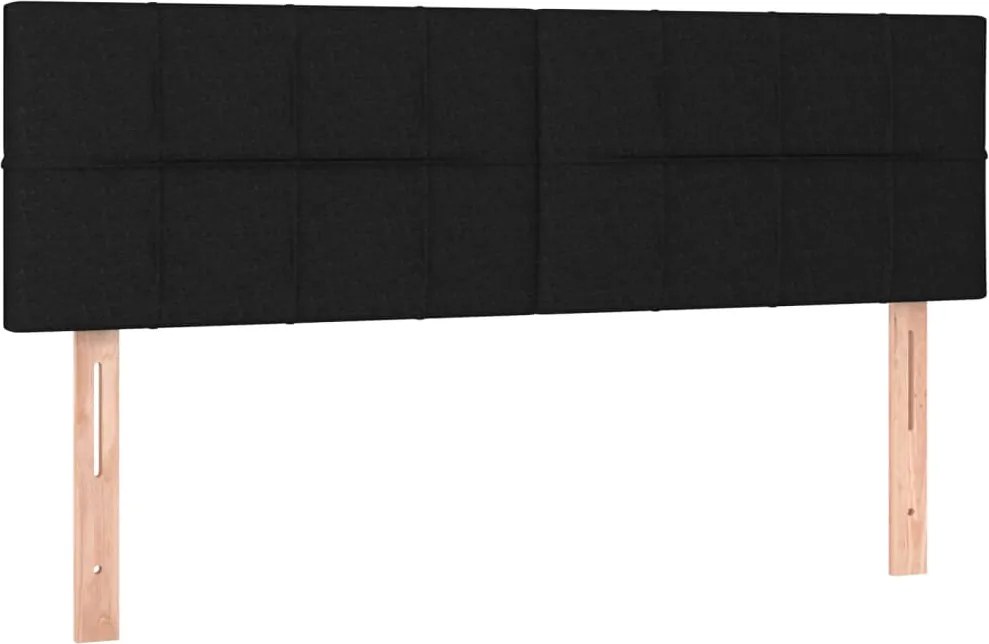 vidaXL Tăblii de pat, negru, 144x5x78/88 cm, textil