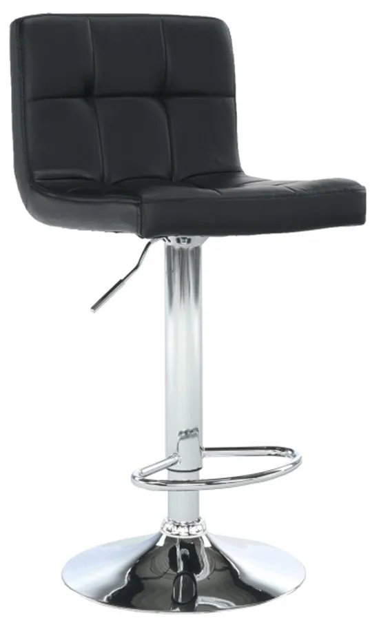 Scaun de bar, piele ecologică negru/crom, KANDY NEW