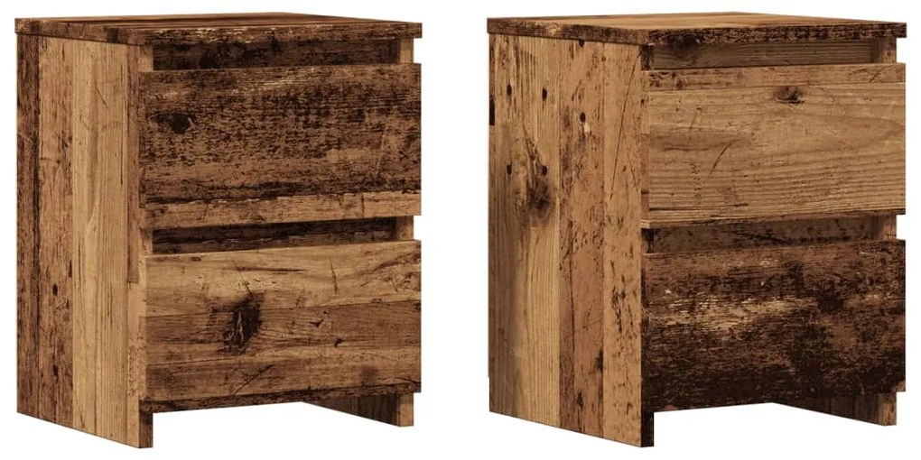 vidaXL Noptiere, 2 buc., lemn vechi, 30x30x40 cm, lemn prelucrat