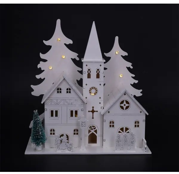 Brilagi - Decorațiune LED de Crăciun, bisericuță, LED/2xAA