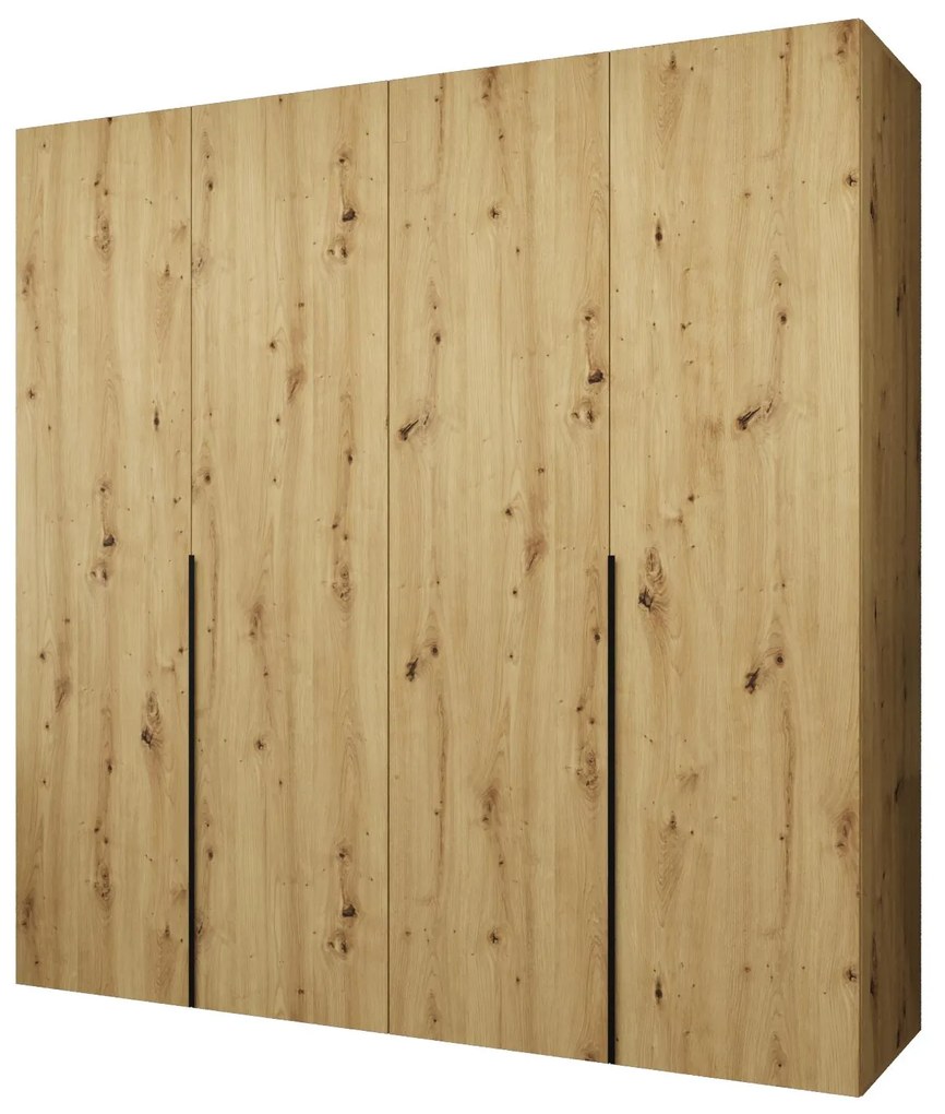 Dulap de haine 200 cm Alice 1 (Stejar artisan + Negru). 1126113