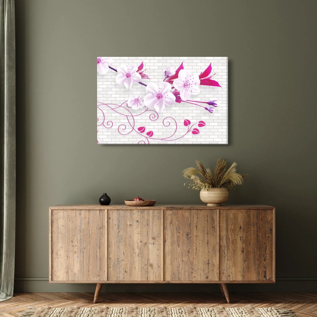 Tablou cu creangă înflorită (90x60 cm)