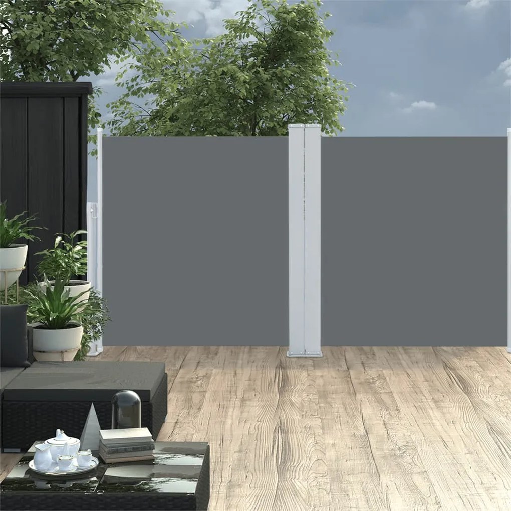 vidaXL Copertină laterală retractabilă, antracit, 120 x 600 cm