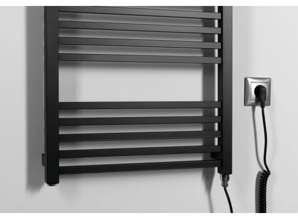 Sapho - Uscător electric pentru prosoape METRO-E, 400 W/230 V, 50 x 106 cm, negru mat