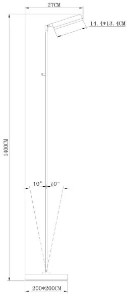 Lampadar LED dimabil Lucide 19730/10/30 AARON LED/12W/230V negru