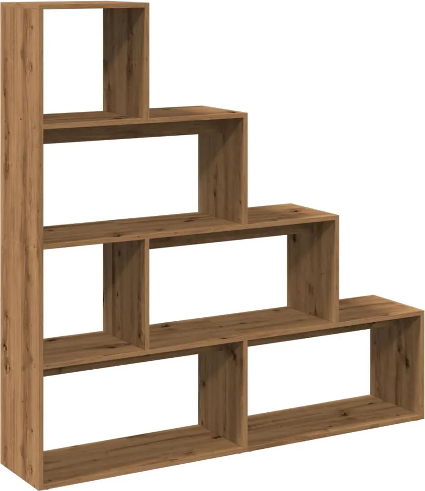 vidaXL Bibliotecă/separator 4 niveluri, stejar 143,5x29x143,5 cm lemn
