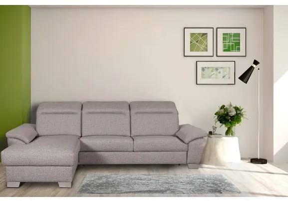 Coltar Extensibil Cu Insula Stanga Dax, 5 Locuri, Lada De Depozitare, Gri, 299 Cm