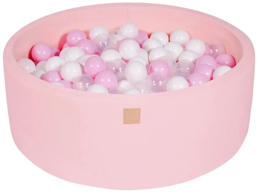 Meowbaby – Piscina rotunda 90×30 cm cu 200 mingi pentru copii – Light Pink