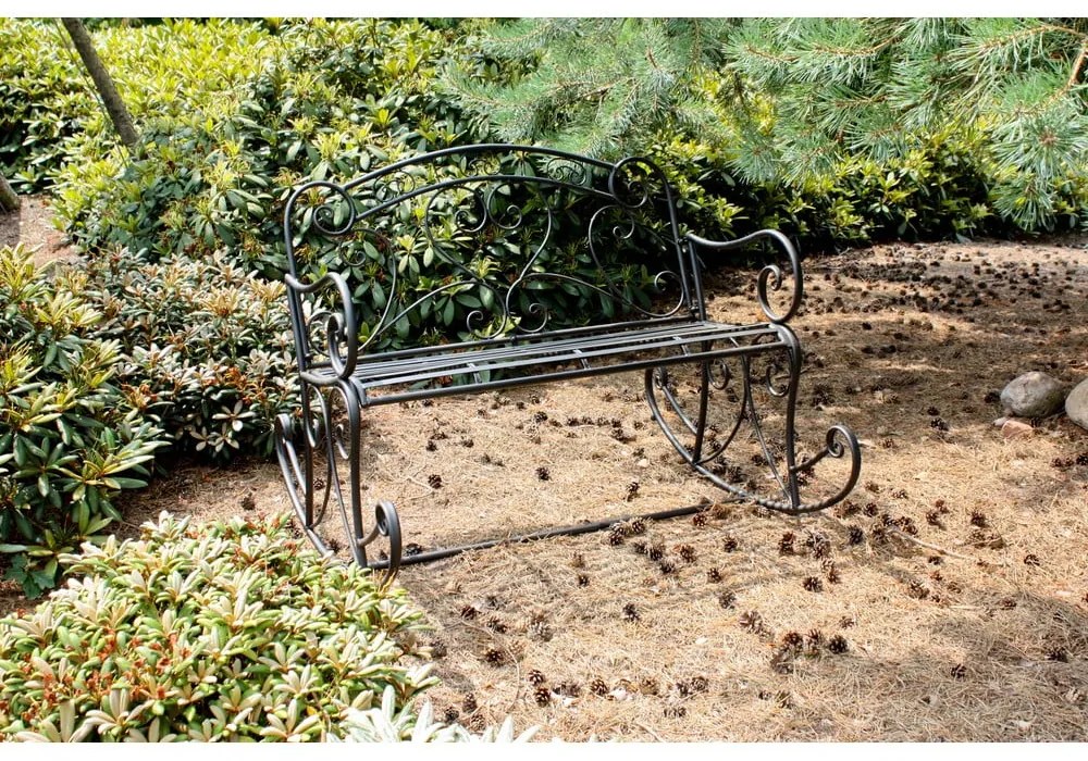 Bancă de grădină neagră din metal Dares - Garden Pleasure