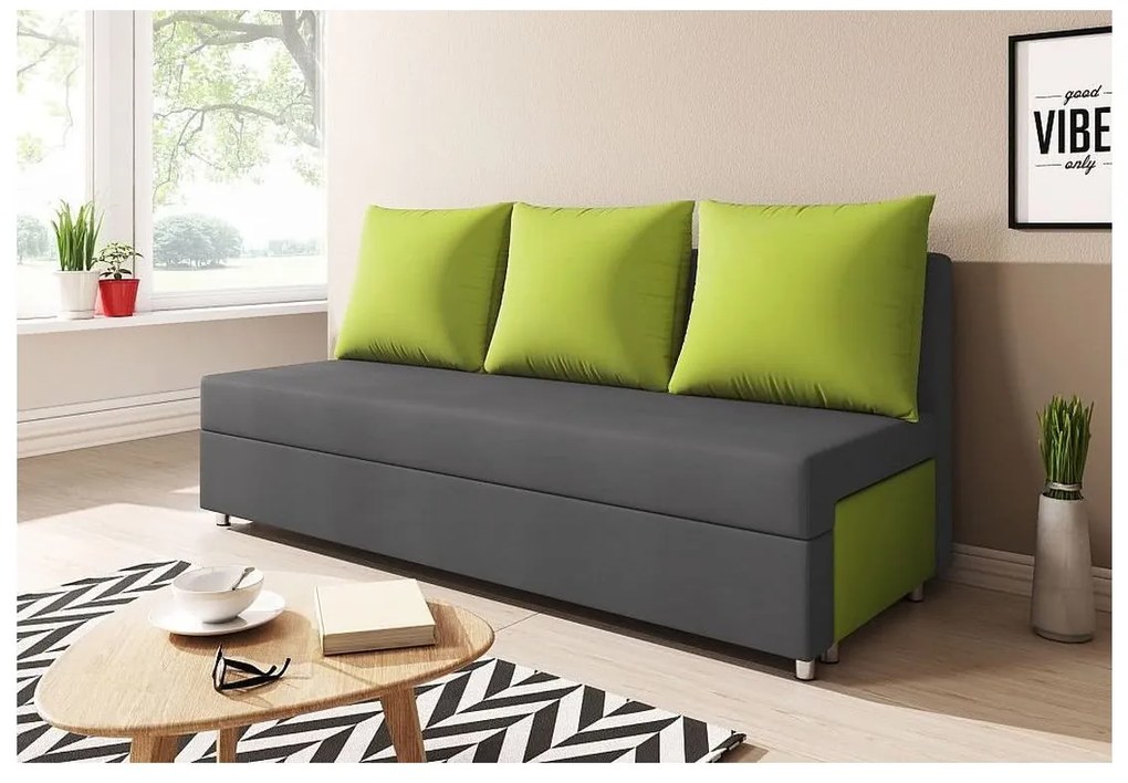 Supermobel Canapea tapițată RITA, gri+verde (alova 48/alova 42)