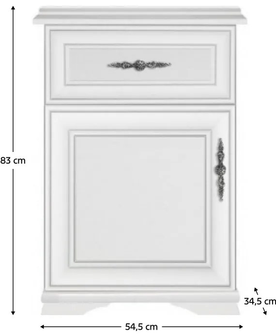 Dulap KENTAK 1D1SL/P, alb alpin
