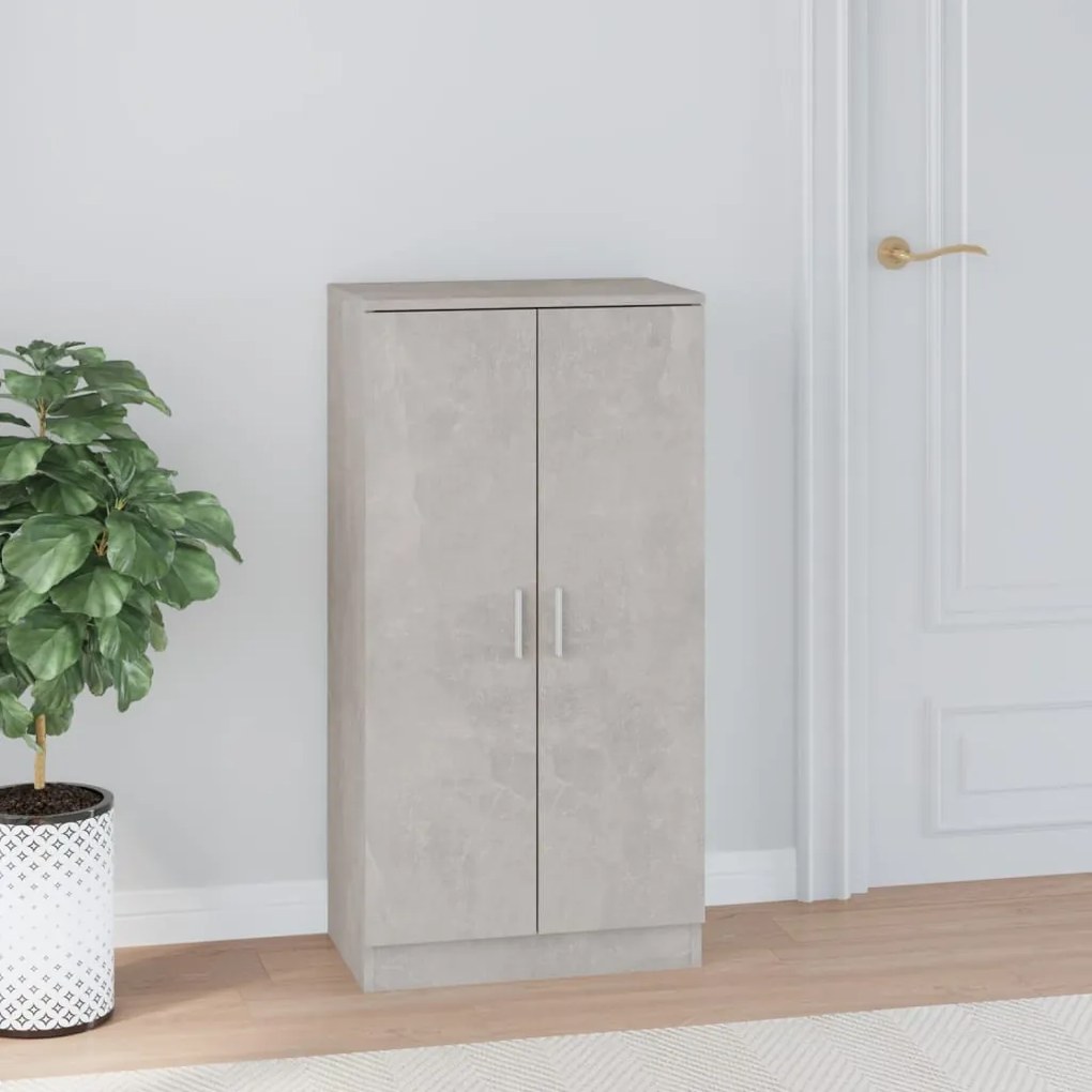 vidaXL Pantofar, gri beton, 55x35x108 cm, lemn prelucrat