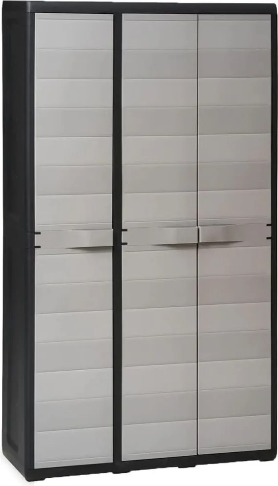 vidaXL Dulap de depozitare pentru grădină, cu 4 rafturi, negru și gri