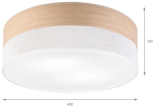Plafonieră SIRJA WOOD 2xE27/15W/230V d. 45 cm alb/stejar