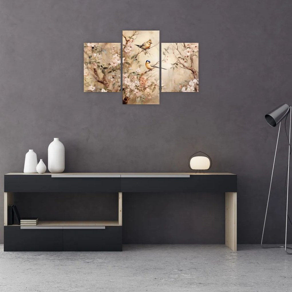 Tablou - Pictură de păsări de epocă II. (90x60 cm)