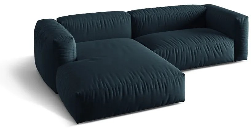 Colțar modular albastru închis (cu colț pe partea stângă ) Martina – Micadoni Home