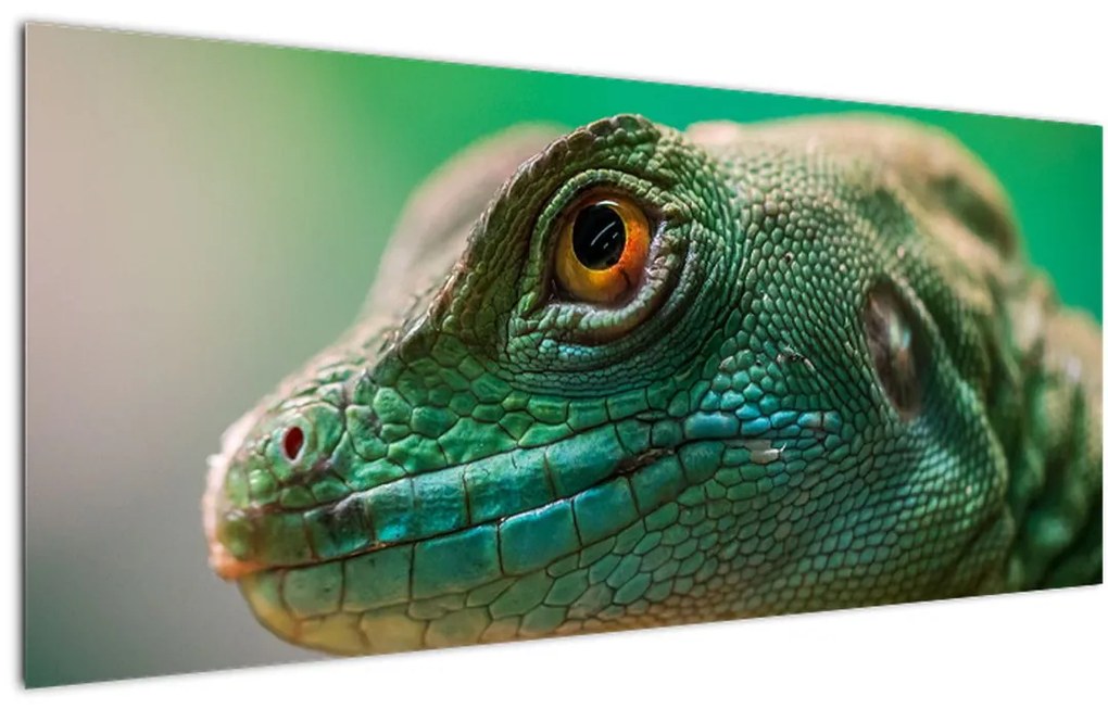 Tablou detailat cu o șopârlă (120x50 cm)