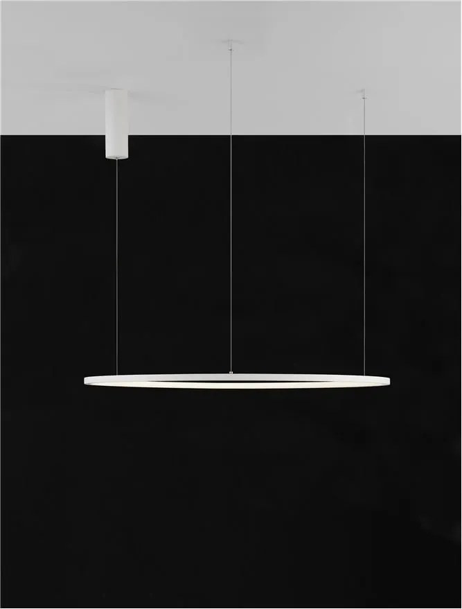 Lustra LED suspendata design modern circular TARQUIN D-80cm alba