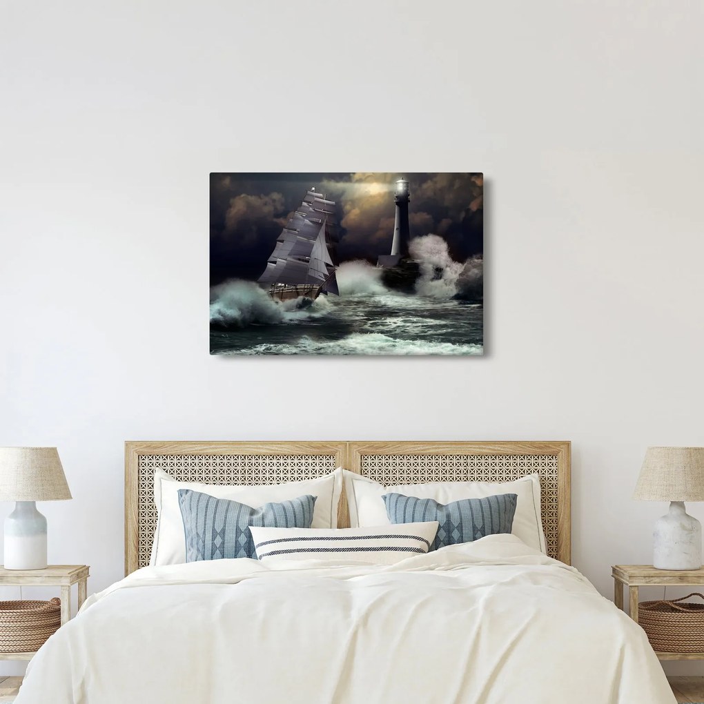 Tablou - Vapor în furtună (90x60 cm)