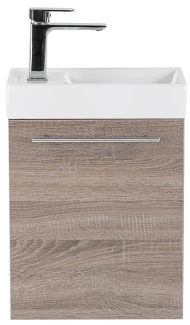 Mobilier de baie fantastic, cu lavoar, în culoarea stejarului York