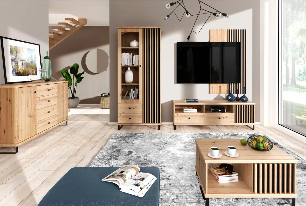 Măsuță TV KOLI C-07, stejar artisan