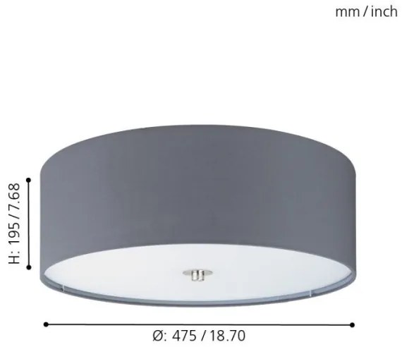 Eglo 94921 - Plafonieră PASTERI 3xE27/25W/230V