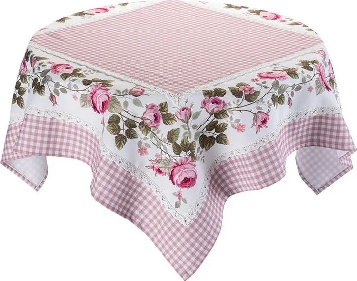 decoDoma Fată de masă centrală cu imprimeu TRANDAFIRI ÎNFLOREȘTE 85 x 85 cm