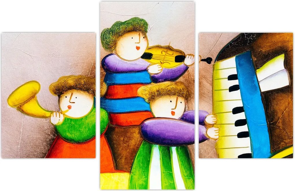 Tablou - Muzicanții, pictură (90x60 cm)