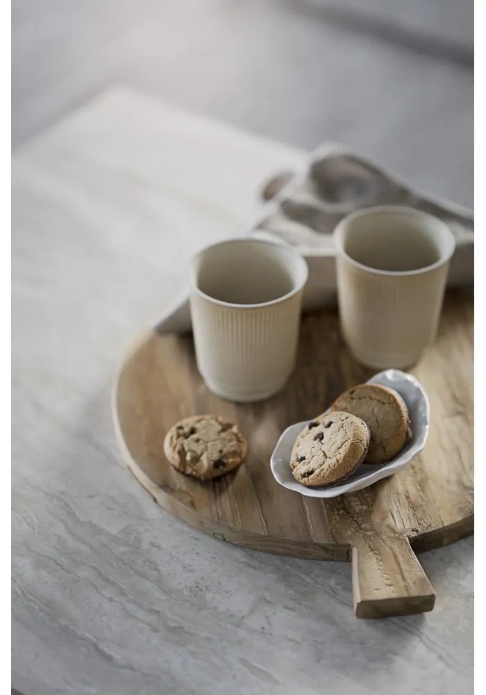 Măsuță de cafea albă/în culoare naturală cu blat din piatră 140x60 cm Orwel - Rowico