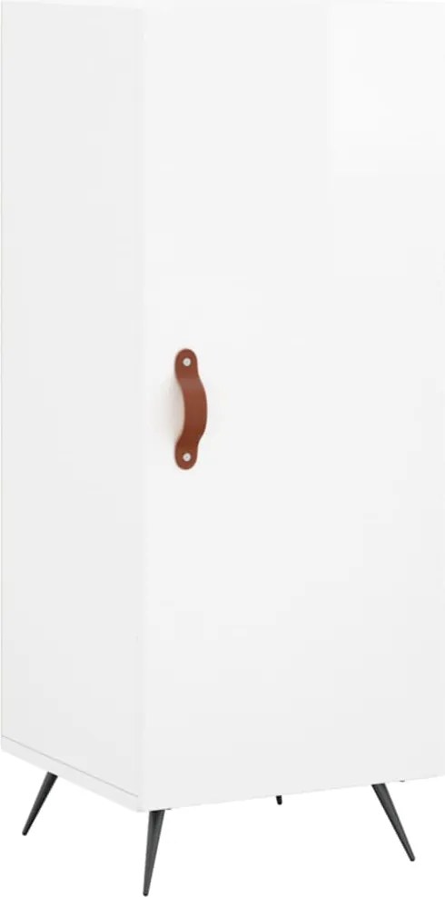 vidaXL Servantă, alb extralucios, 34,5x34x90 cm, lemn compozit