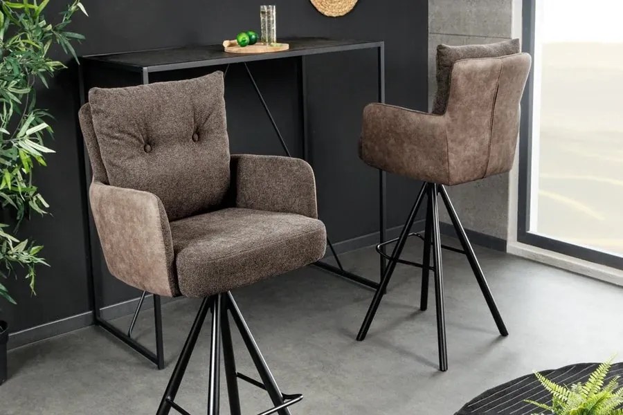 Scaun de bar pivotant BIG GEORGE taupe