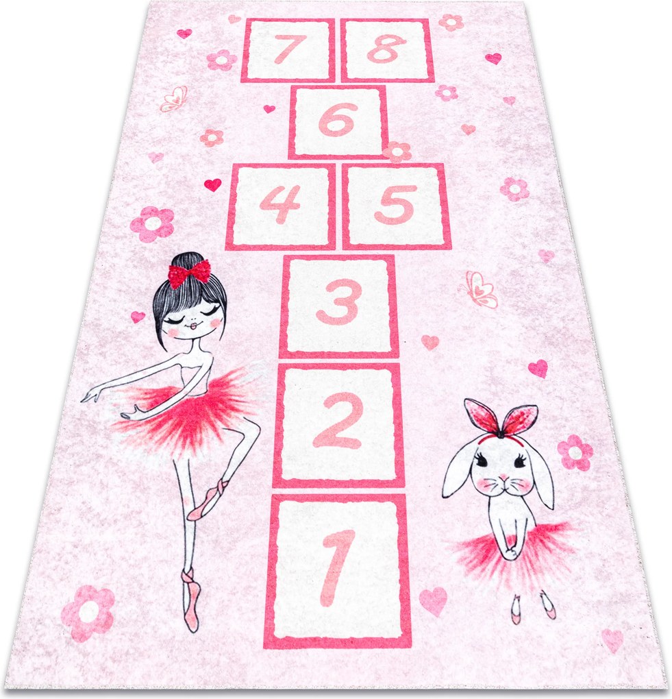 JUNIOR 51828.802 covor lavabil hopscotch, balerină pentru copii anti-alunecare - roz - SECUNDAR-COTATI PRODUSUL